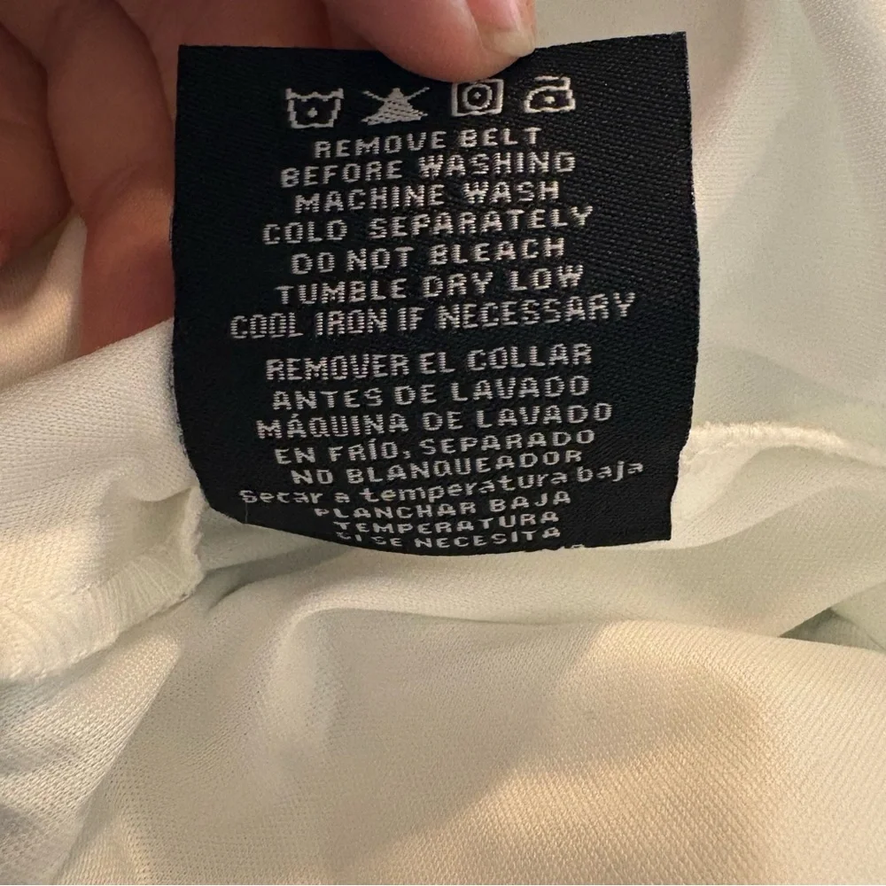 R & M Richards Blue White Floral Eyelet Sleeveless Fit and Flare Dress Size 10P - Picture 10 of 10